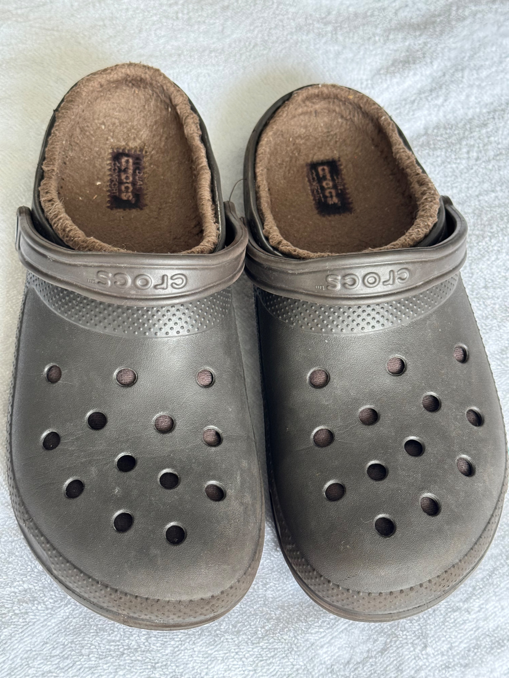 Crocs Fleece Lined Clogs Brown Size M13